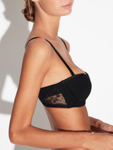 Bandeau Bra in Onyx with embroidered tulle_4