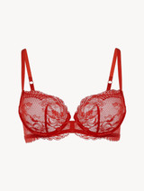 Red lace balconette bra_0