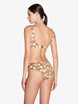 Orange Printed Bikini Brief with draped waist_1