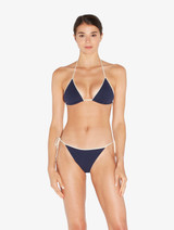 Monogram Triangle Bikini Top in Navy_1