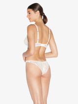 Soft Triangle Bra in Off White with Leavers lace_2