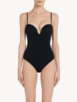 Black underwired padded U-bra bodysuit_1