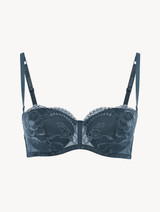 Dark blue lace bandeau bra_0