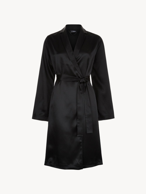 Short silk bathrobe