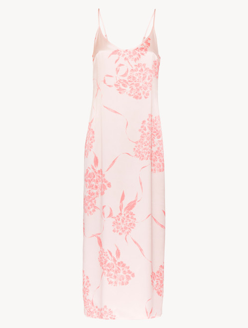 Silk long slip with soft pink florals
