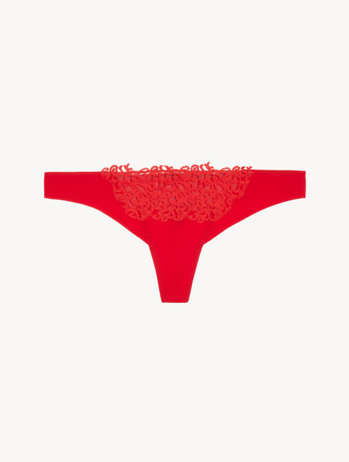 Red thong brief with macramé_8