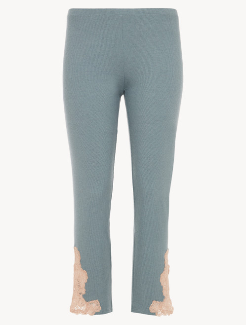 Cashmere Blend Ribbed Trousers in Sleepy Dream with Frastaglio_0