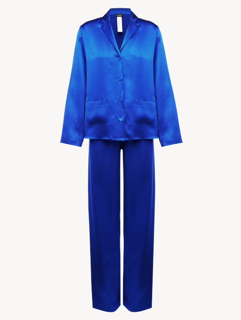 Silk Pyjama set in electric blue_1