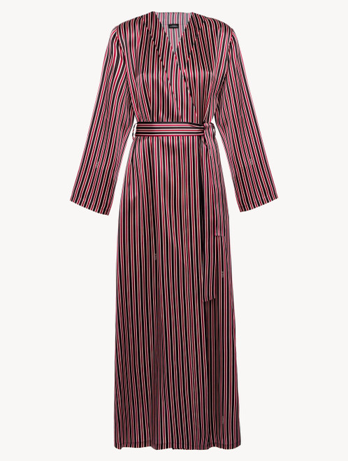 Silk striped long Robe_1