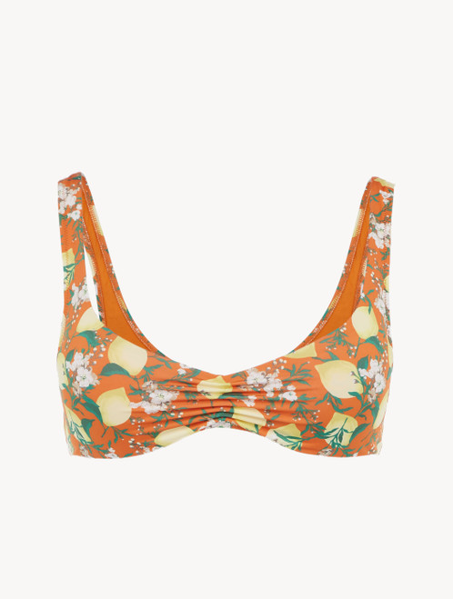 Orange Printed Bikini Top_8