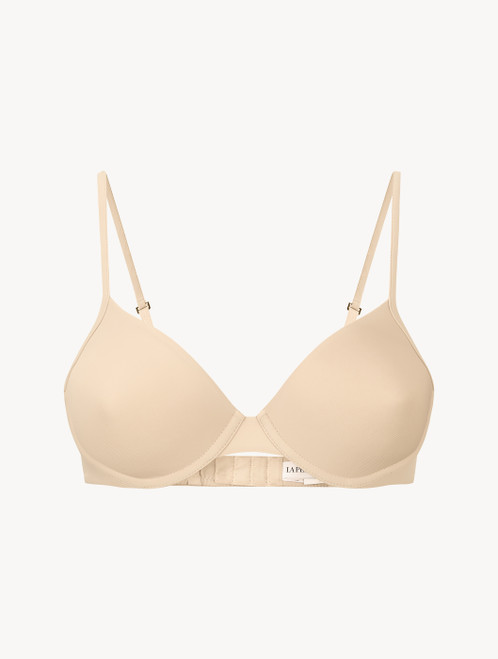 Latte-coloured underwired non-padded bra_0