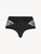 Black Lycra control fit high-waist thong with Chantilly lace