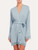 Short robe in light blue rayon with lace