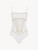White swimsuit with metallic embroidery