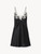 Black silk slip dress with frastaglio_0