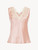 Pink silk satin top with frastaglio_0