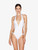 Cut-out Swimsuit in White_1