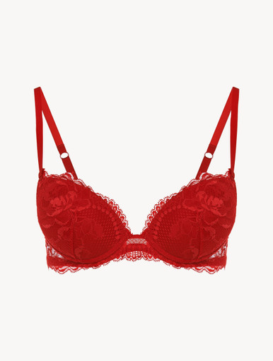 Red lace non-wired bra - La Perla - Global