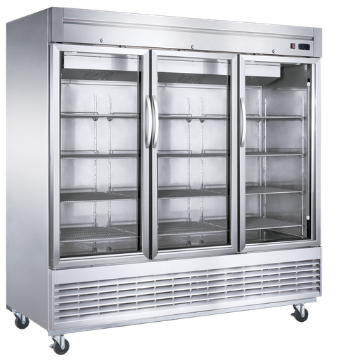 Dukers D83R-GS3 3 glass door commercial refrigerator