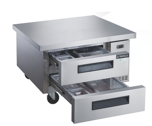Dukers DCB52-60-D2 60 inch chef base refrigerator with two open drawers