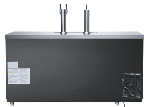 Dukers DKB72-M3 dual tap commercial kegerator beer dispenser back view