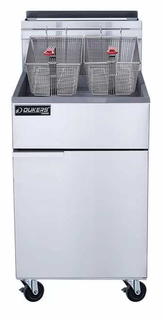 Dukers DCF5-LPG 70 lb liquid propane commercial fryer with 5 tube burners