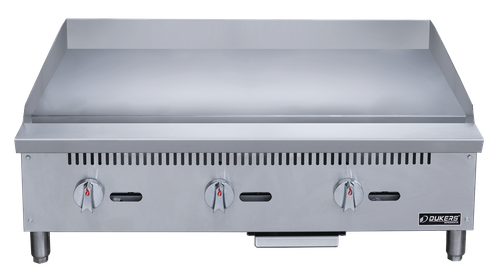 Dukers DCGT24 24-inch commercial gas thermostatic griddle with 2 burners