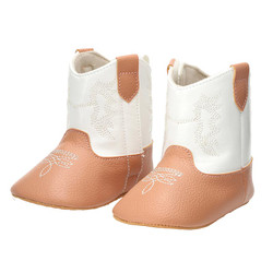 Cowboy Boots - White + Tan