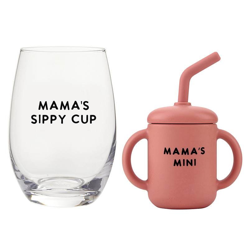 Wine Glass + Sippy Cup Set - Mama + Mini - [Wholesale]Stephan Baby