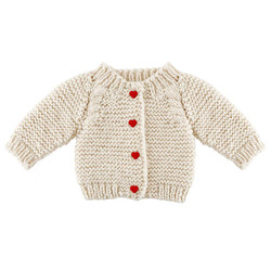 Cozy Knit Sweater - Heart Buttons