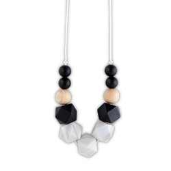 Silicone Necklace - Black Marble