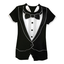 Short Romper - Tuxedo, 6-12 months