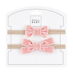 Fancy Bow Headband - Pink -  Set of 2