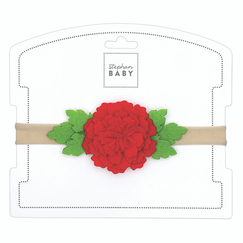 Felt Headband - Red Rose