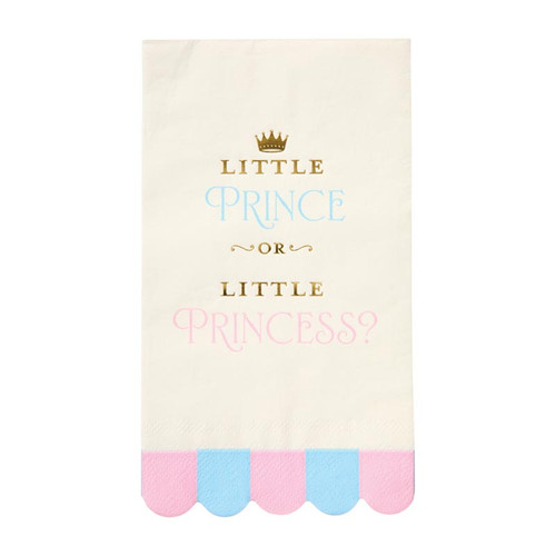Little Prince or Little Princess Gender Reveal Scallop Napkins