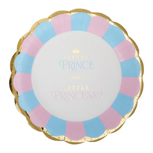 Little Prince or Little Princess Gender Reveal Dinner Plate
