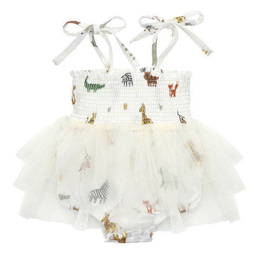 Tutu Bubble Romper - Safari