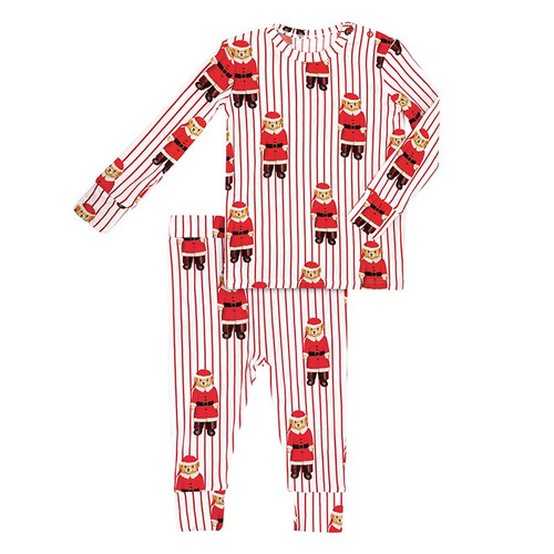 Two-Piece Long Sleeve PJ Set - Santa Bear
