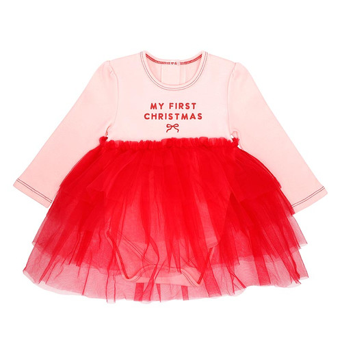 Long Sleeve Tutu Dress - My First Christmas