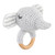 Knit Plush Rattle + Wood Ring - Elephant