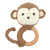 Knit Plush Rattle + Wood Ring - Monkey
