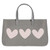 Grey Canvas Tote - Hearts