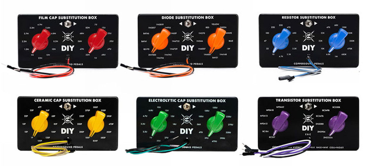 grid showing all types of component substitution boxes available