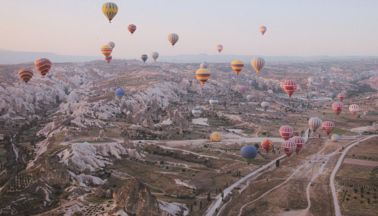 hot air balloon with dog face