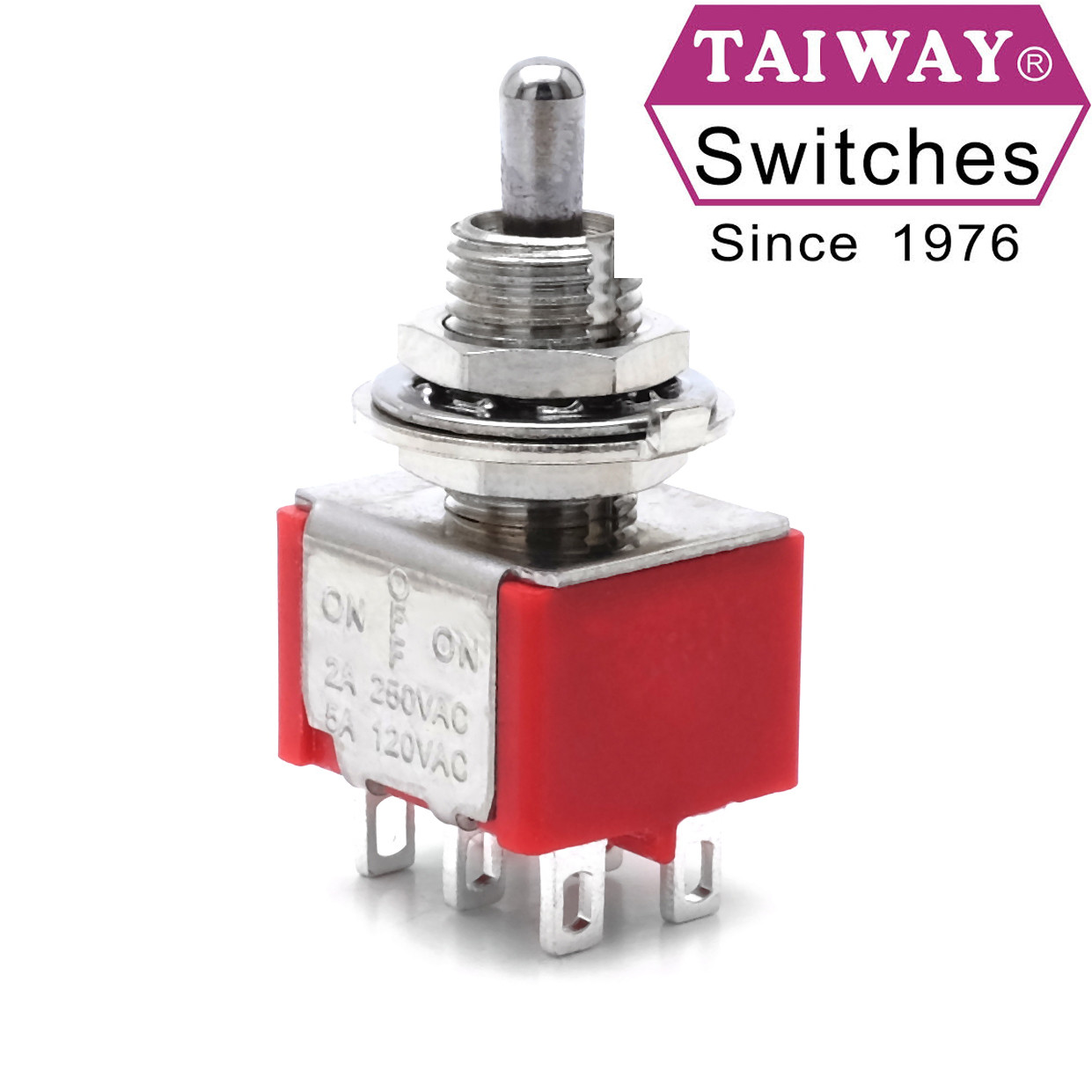 Taiway toggle switch 100-SP3-T200B1M1QE | SPDT On-Off-On