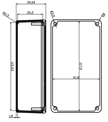125B Enclosure Project Box | Hammond Replacement