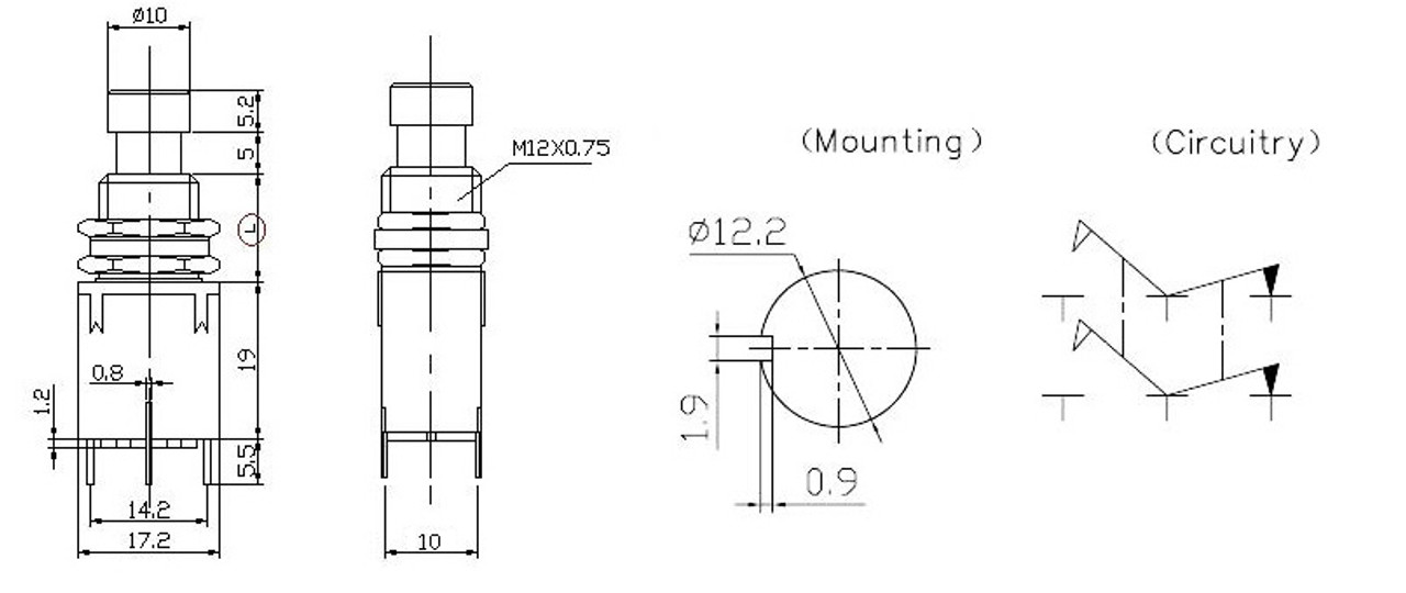 DPDT Momentary Foot Switch - PCB Mount - Love My Switches