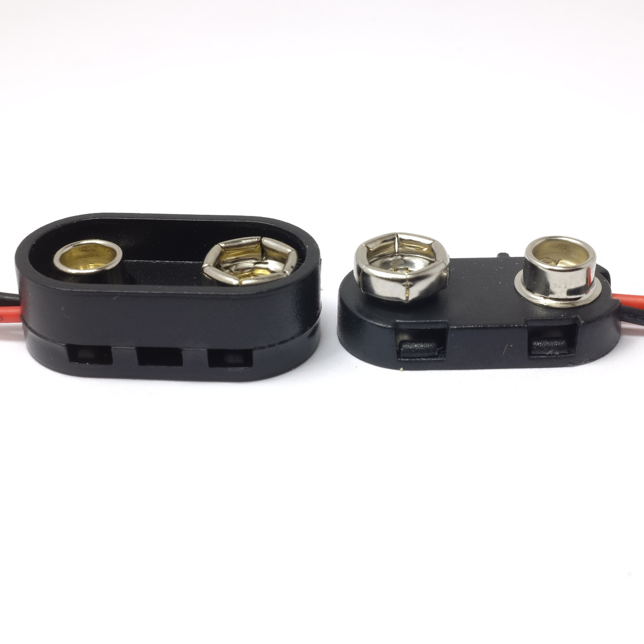 9V Battery Snap - Hard Shell - Side Wire - Extra Collar