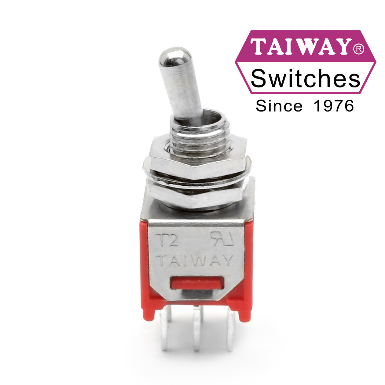Taiway Sub-Mini DPDT On On Switch - PCB Mount - Short Shaft - Love