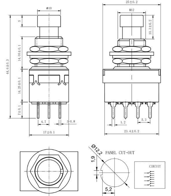 4PDT On-On Latch Stomp Switch | Guitars, Amps, and Pedals